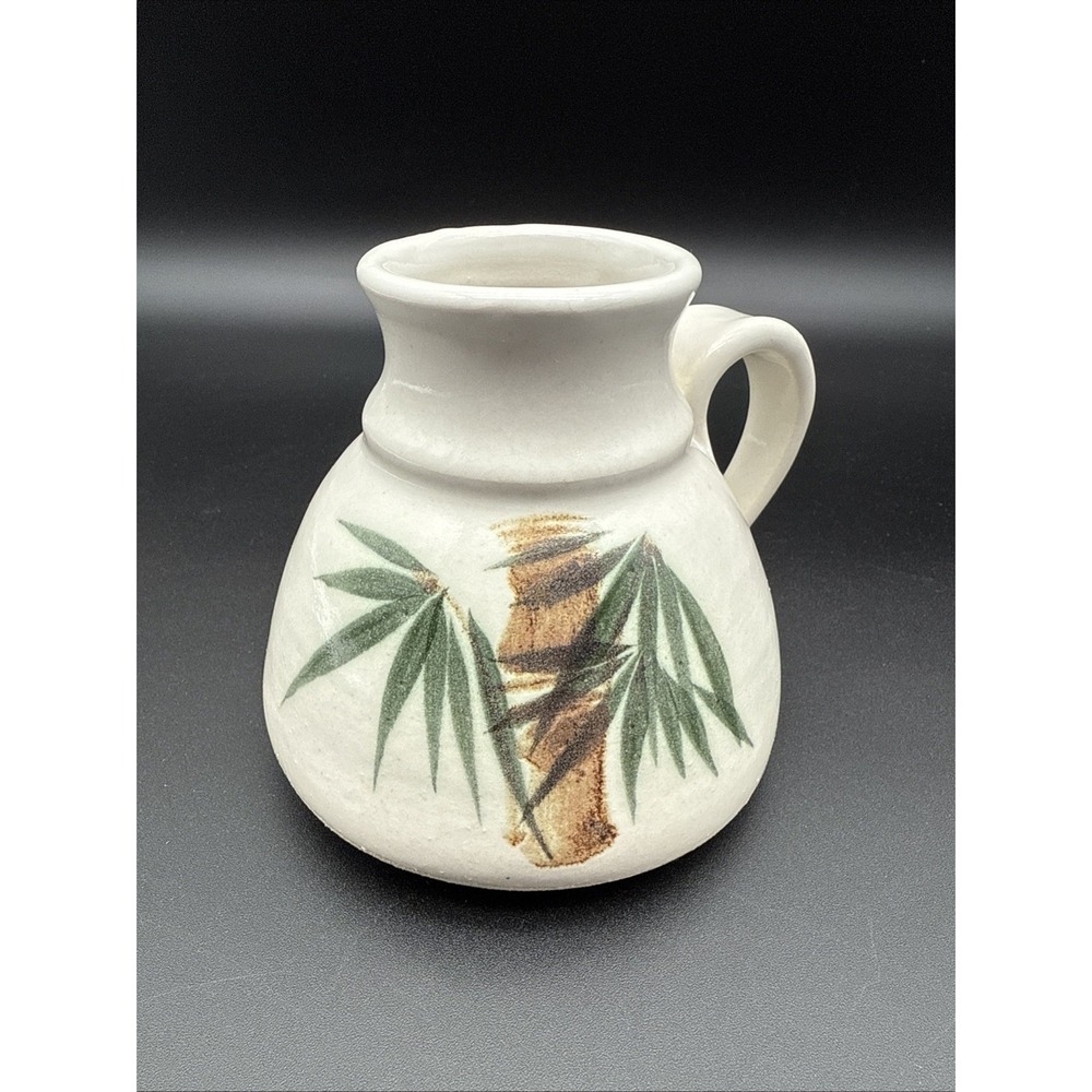 Vintage Handmade/Painted Mug/Creamer Pottery Bamboo Scene Signed MMG